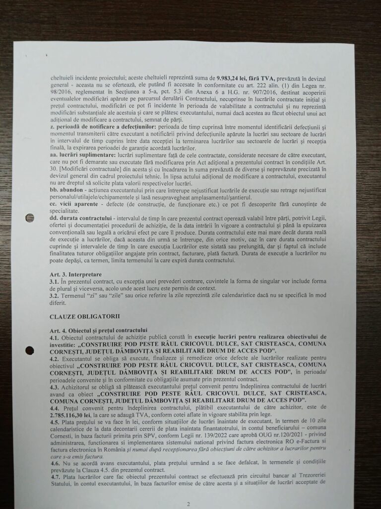 Bogdan Guță, primarul Comunei Cornești din Județul Dâmbovița,  atrage investiții record: peste 20 de milioane de lei pentru educație și semnarea contractului de execuție pentru podul peste Cricovul Dulce